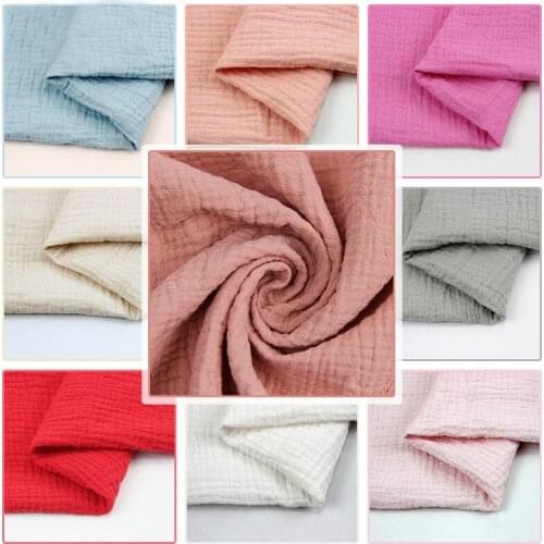 100 * 135cm double gauze 100% cotton fabric, used for baby clothes/pajamas/shirts/skirts