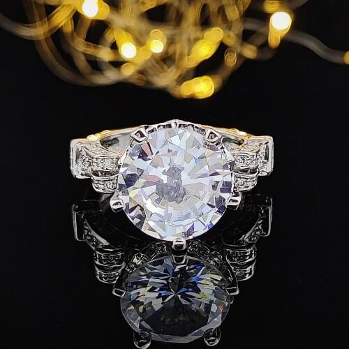 2021 new design vintage luxury 925 Sterling Silver Wedding Engagement Halo Rings For Women finger jewelry wholesale moonso R1805