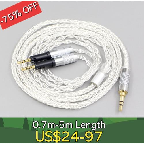 4.4mm 6.35mm xlr 2.5mm 8 Core Transparent Silver Plated Braided Earphone Headphone Cable For Audio-Technica ATH-R70X LN007468