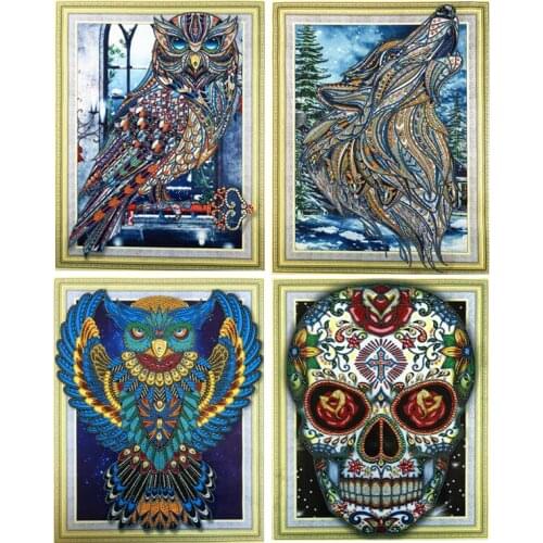 5D DIY Diamond Painting Cartoon Animal Character Pattern Special Shape Diamond Cross Embroidery Home Decoration Diamond Painting