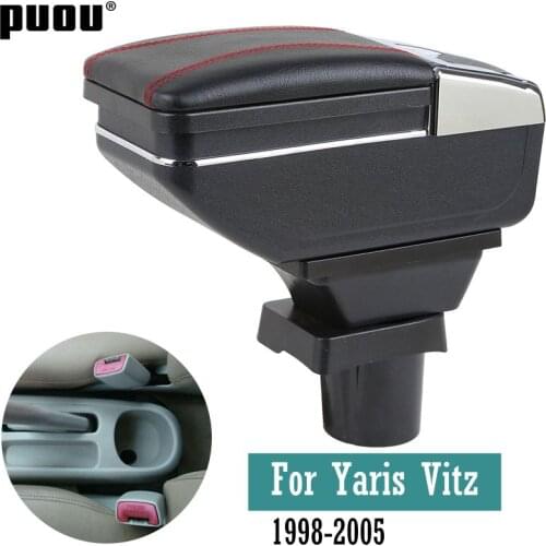 Car Arm Rest Storage Box For Toyota Yaris Vitz 1998-2005 Hatchback Centre Console Storage Box Rotatable Armrest