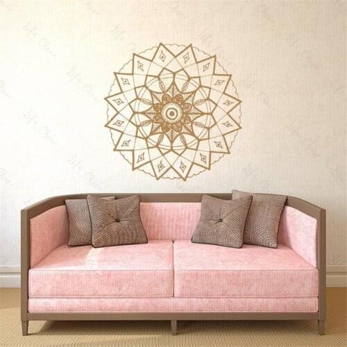 Mandala Flower Indian Family Bedroom Wall Sticker Art Sticker Colorful Beautiful Mural Family Vinyl Home Decoration