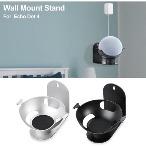 Cozycase Wall Mount For Alexa Echo Dot 4th Generation Built-in Cable Management Stand Holder For Echo Dot 4th Gen Black Silver