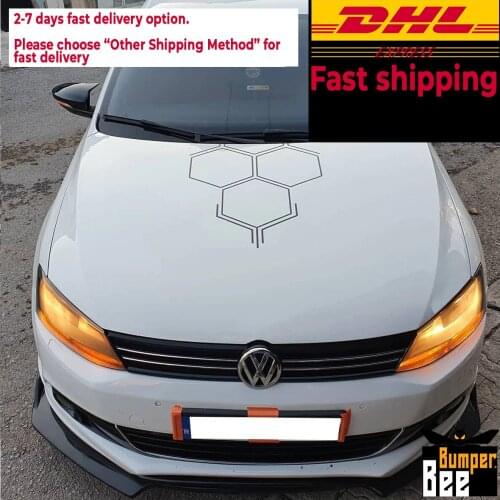 For Volkswagen VW Jetta MK6 2011+ Accessories Car Front Bumper Lip 3 pcs Black Diffuser Body Kit Spoiler