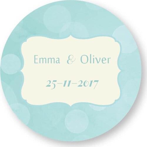 DouxArt 100 Pieces Custom Personalized, Wedding Stickers, 40mm Colorful Wedding Favors Baptism Communion Invitations Labels P029