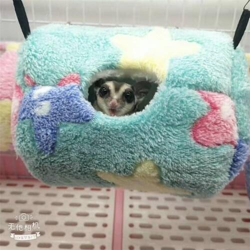Small Animals Cages Winter Spring Cotton Fleece Soft Comfortable Warm Sleeping House Hammock for Hamster Guinea Pig Squirrel