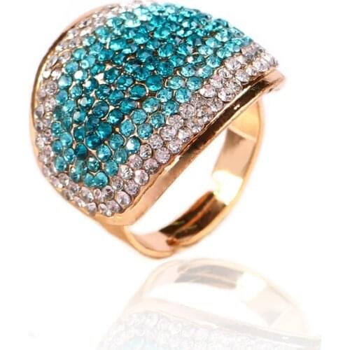 2020 Hot Exaggerated Colorful Rhinestone Statement Large Rings for Women Men Fashion Jewelry