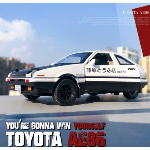 Hot 1:32 scale wheels Japan Racing anime Initial D Toyota AE86 TRUENO metal model with light and sound diecast car pull back toy