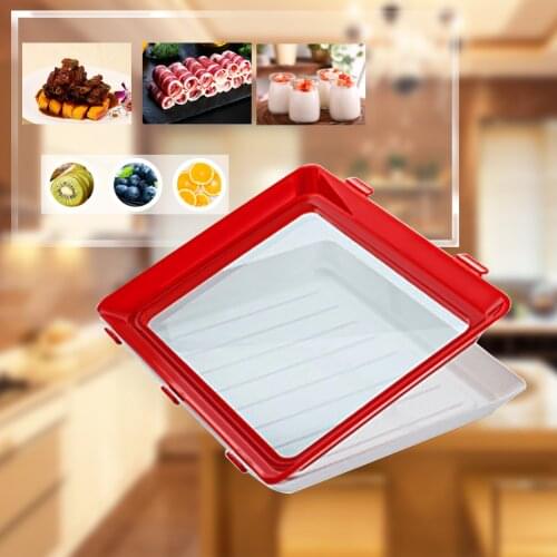 Food Preservation Tray Reusable Plastic Food Fresh Storage Container Plate Creative Keeping Fresh Spacer Organizer Kitchen Tool