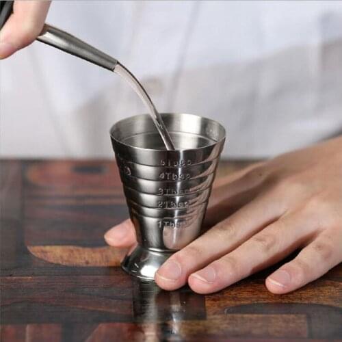 1Pcs Stainless Steel Bar Measuring Cup Cocktail Bartender Drink Mixing Measuring Cup