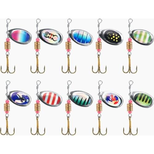 DAGEZI Metal Fishing Spoon Lure Hard Spinner Bait 3.5g Fishing Lure Hard Baits Spinnerbait Artificial Bait With Fishing Box