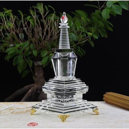 Wholesale Buddhist articles HOME efficacious Tantric talisman Tibetan Buddhism crystal dagoba stupa tower Bodhi pagoda statue