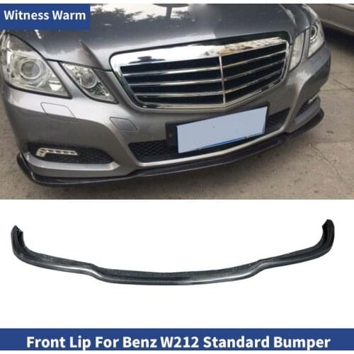 For W212 Carbon Fiber Front Lip Spoiler Chin Splitters For Benz E Class E260 E300 E400 2010 -2013 Car standard Bumper Protector