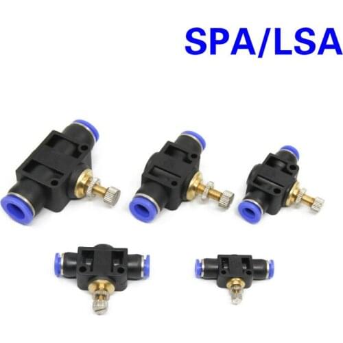 Las Pneumatic Joint 4mm 6mm 8mm 12mm Air Water Flexible Pipe One Button In-line Plastic Quick Connector Fittings