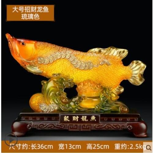 Solicit wealth Dragon fish ornaments ART PAINTING ORIGINAL PRINT PAINTING --GOLD AROWANA FISH OIL PAINTING GOOD QUALITY LIVING
