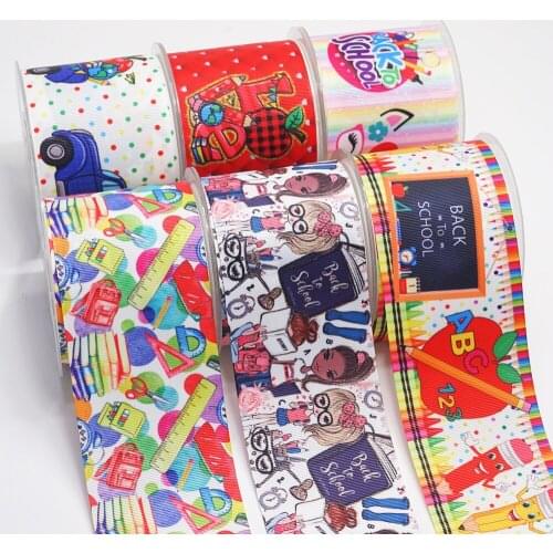 DIY Handmade Materials Printed Grosgrain Ribbon 50 Yard Per Size 53776