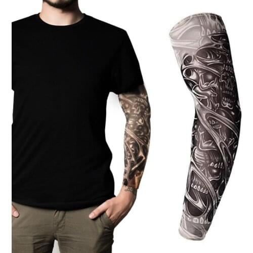 3D Tattoo Printed Outdoor Cycling Sleeves Gloves Arm Warmer UV Protection Bicycle Sleeves Cycling Equipment Bike Accessories