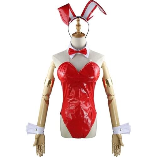 Sexy Cute Bunny Girl Faux Leather Material Jumpsuit Sets DARLING in the FRANXX 02 Bunny Halloween Party Cosplay Costume C125M158
