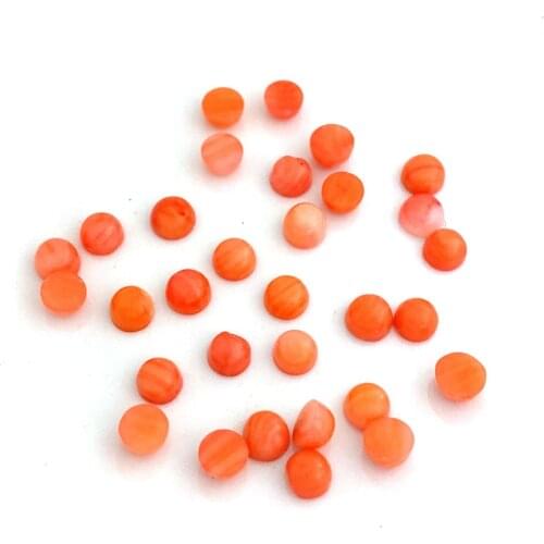 Synthetic Coral Round Small Beads Ring Face Loose Beads Orange Non-porous Jewelry for DIY Ladies Jewelry Necklace Accessories