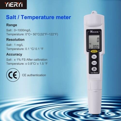 Hot Portable Pen Type Salt Meter Water Quality Salt Tester Digital Salinometer Waterproof Test Pool SPA Salinity Tester