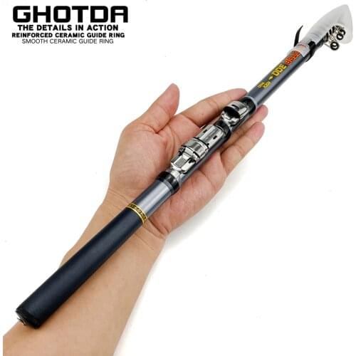 GHOTDA Telescopic Fishing Rod 1.5m 1.8m 2.1m 2.4m 2.7m 3.0m Carbon Fiber Rock Fishing Pole Spinning Rod Ocean Boat Fishing