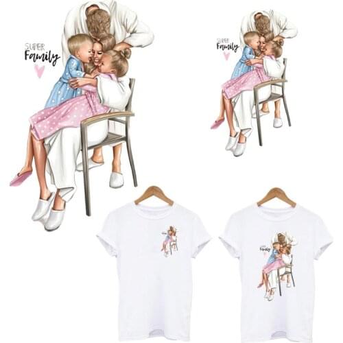 Super Family Thermal Strips Sticker On Clothes Heat-sensitive Patches Iron-on Transfers For Clothing T-shirt jacket Accessory