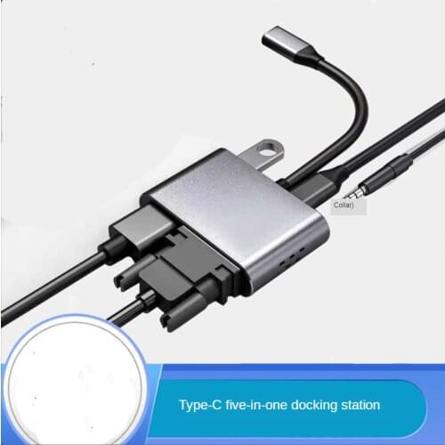 Type-c To HDMI-compatible VGA PD Five-in-one Docking Station USB3.0 HUB Notebook with Screen Hub