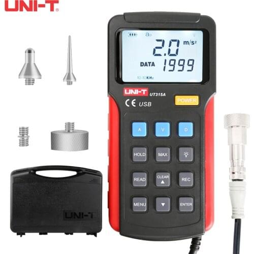 UNI-T UT315A digital vibrometer with test displacement and USB interface, precision measurement vibrator tester