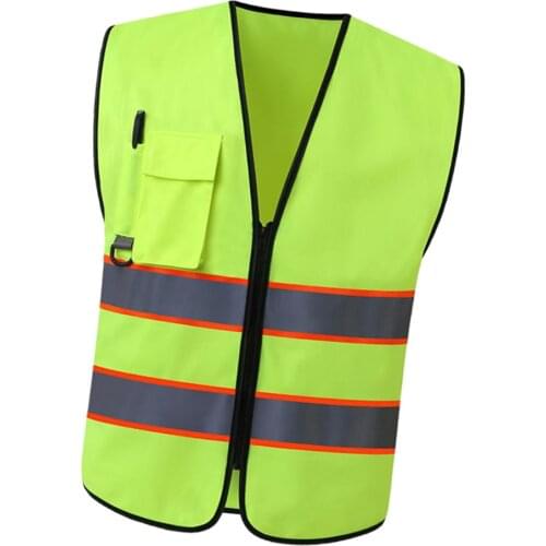 Yellow High Visibility Reflective Safety Vest For Worker Traffic Warning
