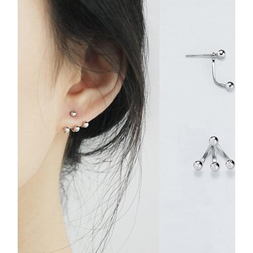 REETI 925 Sterling Silver round Stud Earrings For Women 2019 New Trend Personality Lady Fashion Jewelry