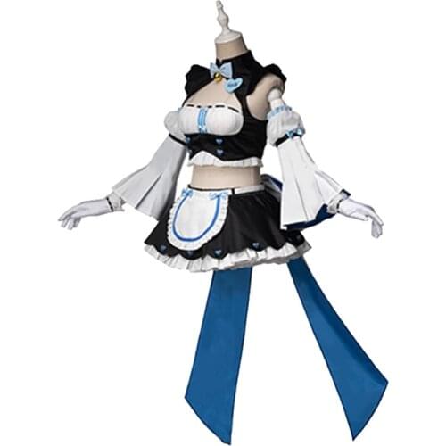Game NEKOPARA Chocola Vanilla Cosplay Costume Cute Women Girl Pink Blue Maid Uniform Halloween Party Performance Costume C149M88