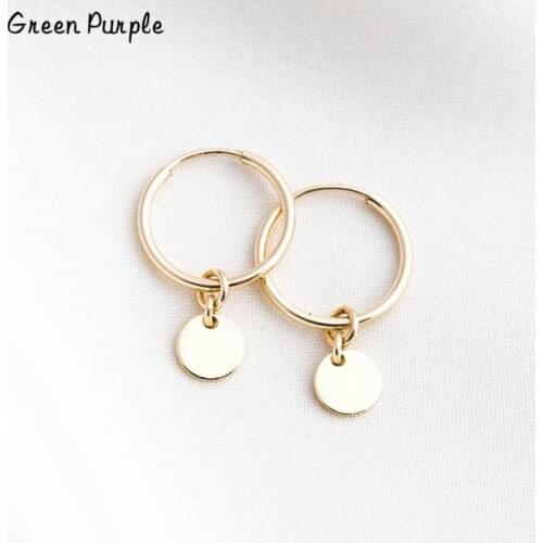Gold Coins Earrings Jewelry Gold Circle Earrings Handmade Disk Brincos Minimalism Pendientes Oorbellen Earrings for Women