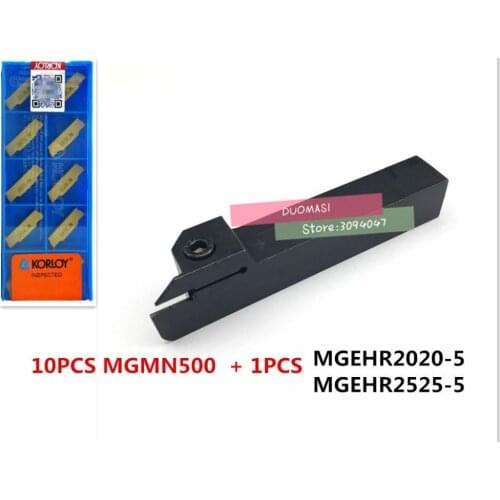 1 pcs MGEHR2020-5 MGEHR2525-5 Grooving Turning Tool holder and 10 pcs MGMN500 Cemented carbide inserts Grooving insert