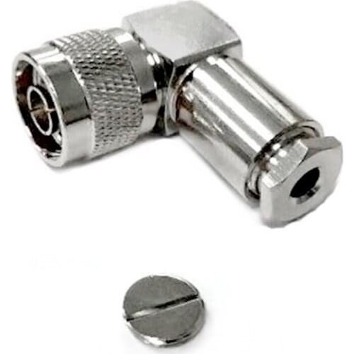 1PC new N-type male RF coaxial cable connector RG58 RG142 LMR195 cable right angle clamp nickel-plated