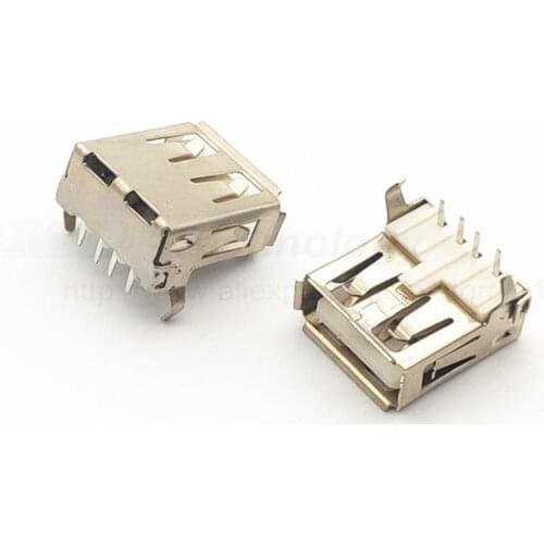 10pcs/lot USB-A Female connector DIP 4P Free shipping