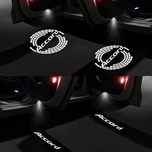 2pcs Car Emblem ACCORD Shadow Light Welcome Light For Honda Accord Crosstour Coupe Sedan Pilot Honda Car Door Light Lamp