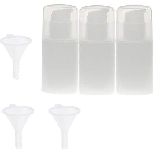 3 Empty Refill Airless Pump Bottle Travel Face Cream Lotion Liquid Container