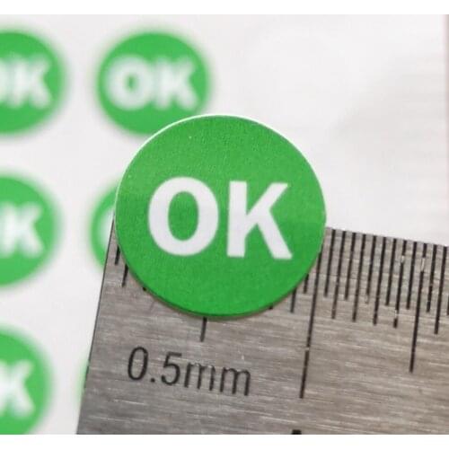 30000pcs/lot 10mm OK Self-adhesive paper label sticker for quality control, Item No.FA07