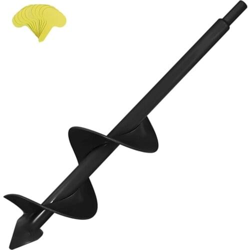 3X12Inch Garden Auger Drill Bit for Planting Solid Shaft Triple-cornered Bit 3/8Inch Hex Drive Drill