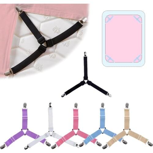 Mattress Fastener Straps Fixing Slip-Resistant Belt Adjustable Bed Sheet Clips Cover Grippers Holder Mattress Duvet Blanket 4pcs