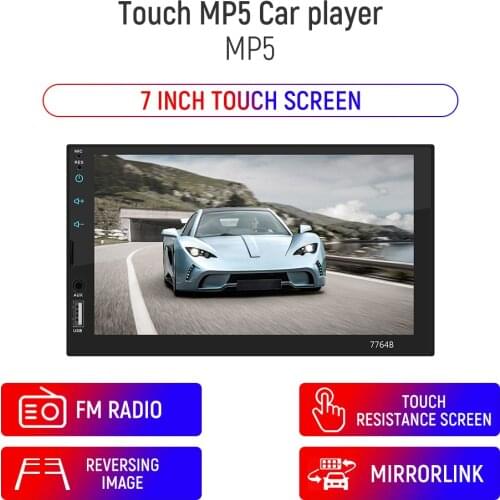 7764B Android Car Radio Mp5 Player Stereo Full Screen Touch Buttons Bluetooth Audio Video Input Transmiter Function Multimedia