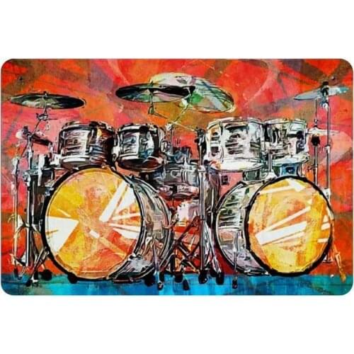 Drum Musical Instrument Novelty Parking Retro Metal Tin Sign Plaque Poster Wall Decor Art Shabby Chic Gift