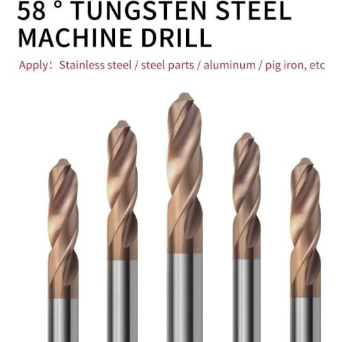 D1.8~D15.5mm 40/50/60/70/100L Coated bit 58 degree tungsten steel bit Carbide Twist Drill Bits for CNC Metal Drilling End Mill