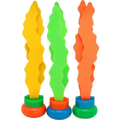 3pcs Kids Plants Diving Toy Outdoor Sports Grab Stick Sea Plant Summer Sinking Diving Training Pool Water Toys Gift