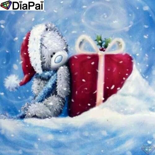 DiaPai Diamond Painting 5D DIY 100% Full Square/Round Drill "Cartoon bear gift" Diamond Embroidery Cross Stitch 3D Decor A26801