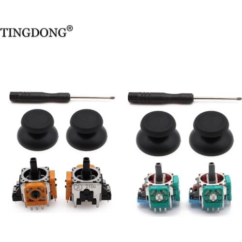 For Dualshock 4 PS4 PRO Slim Controller 3D Analog Stick 3 Pin Sensor Module Potentiometer with ThumbSticks Caps for Play PS5