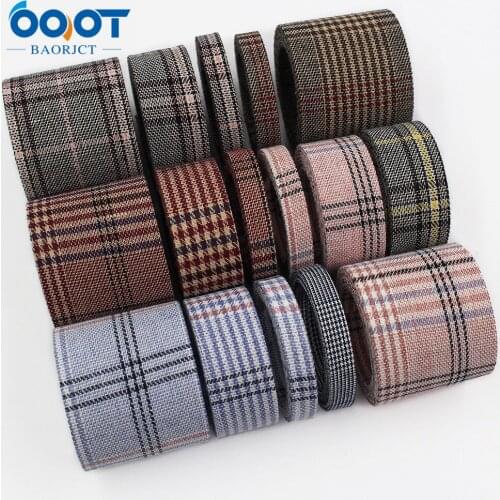L-20918-1027,Multiple sizes 5YShirt tie Plaid Fabric double-sided Cloth Ribbon Diy HandmadeBow Cloth material webbing