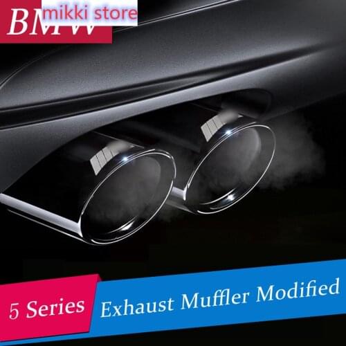 Chrome Car Stainless Steel Exhaust Muffler Tip Pipes Rear Pipe Modified Tail Throat Liner For BMW 5 series F10 F18 520li 525li