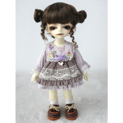 JD466 4-5inch 11-13CM Full Bangs Two cute Pony Synthetic mohair Doll wigs 1/12 BJD doll accessories
