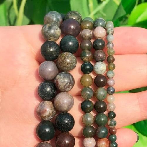 2/3/4/6/8/10/12mm Fctory Price Natural Stone Smooth Indian Agates Round Loose Beads 15" Strand Diy For Jewellery Making Bracelet